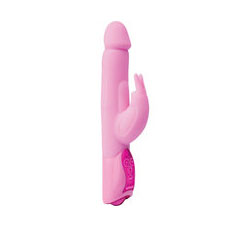 Wow Vibe Trifecta Silicone Rabbit Waterproof Pink 5.25 Inch